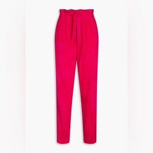 ISABEL MARANT Vilardo‎ Micro Corduroy Fuchsia Tapered Linen Blend Pants Size 34